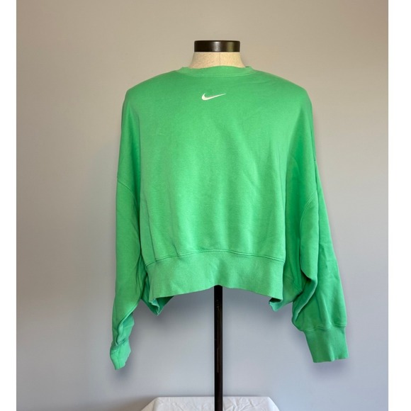 Nike Tops - Nike Phoenix Fleece Over-Oversized Crewneck Sweatshirt Lucky Green DQ5761-363 XL